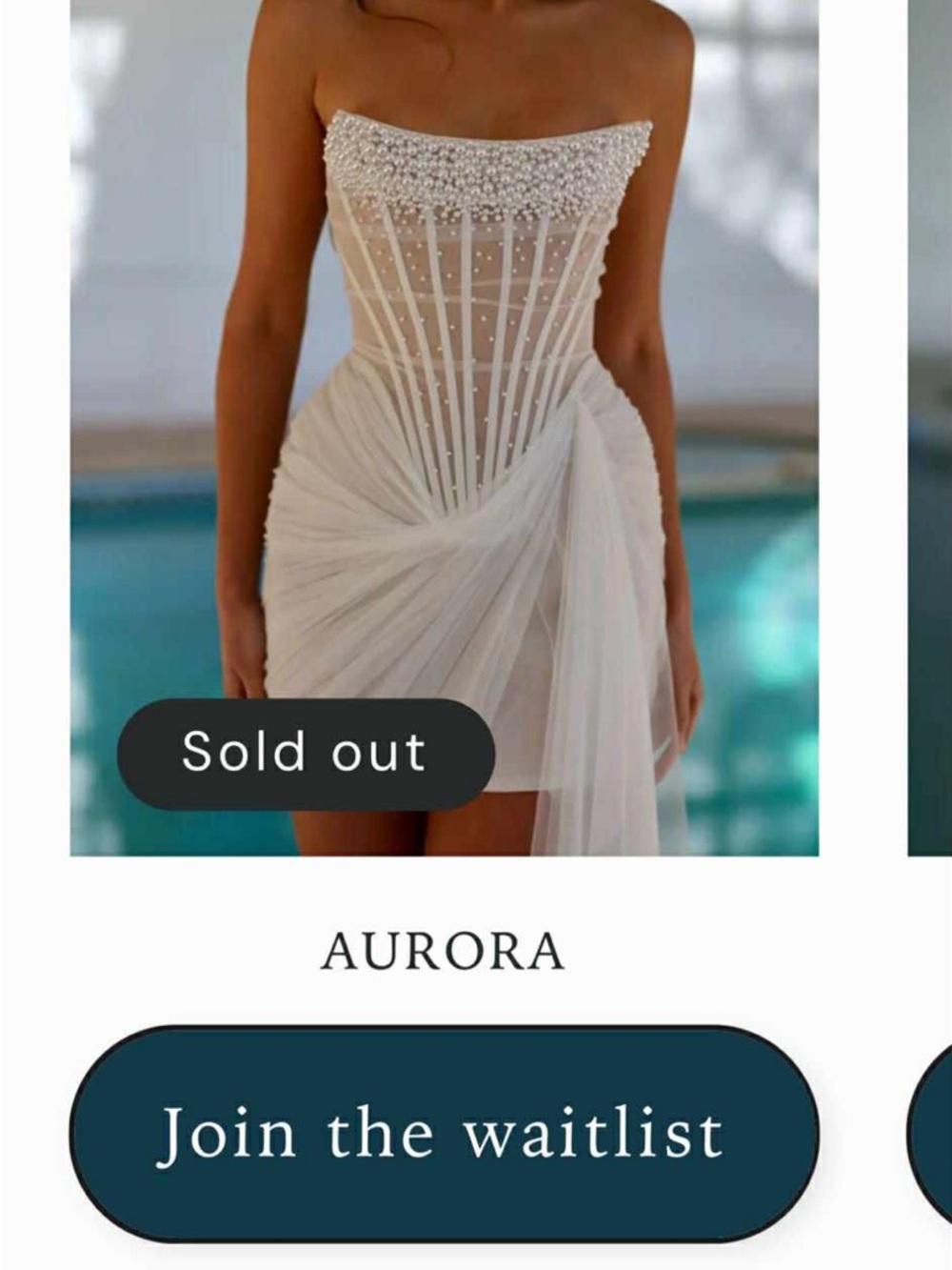 Aurora Strapless Pearl-Embellished White Mini Dress